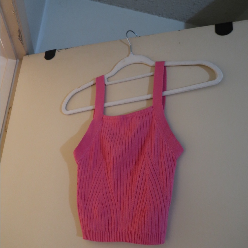 Debut Vibrant Pink Knit Tank Top